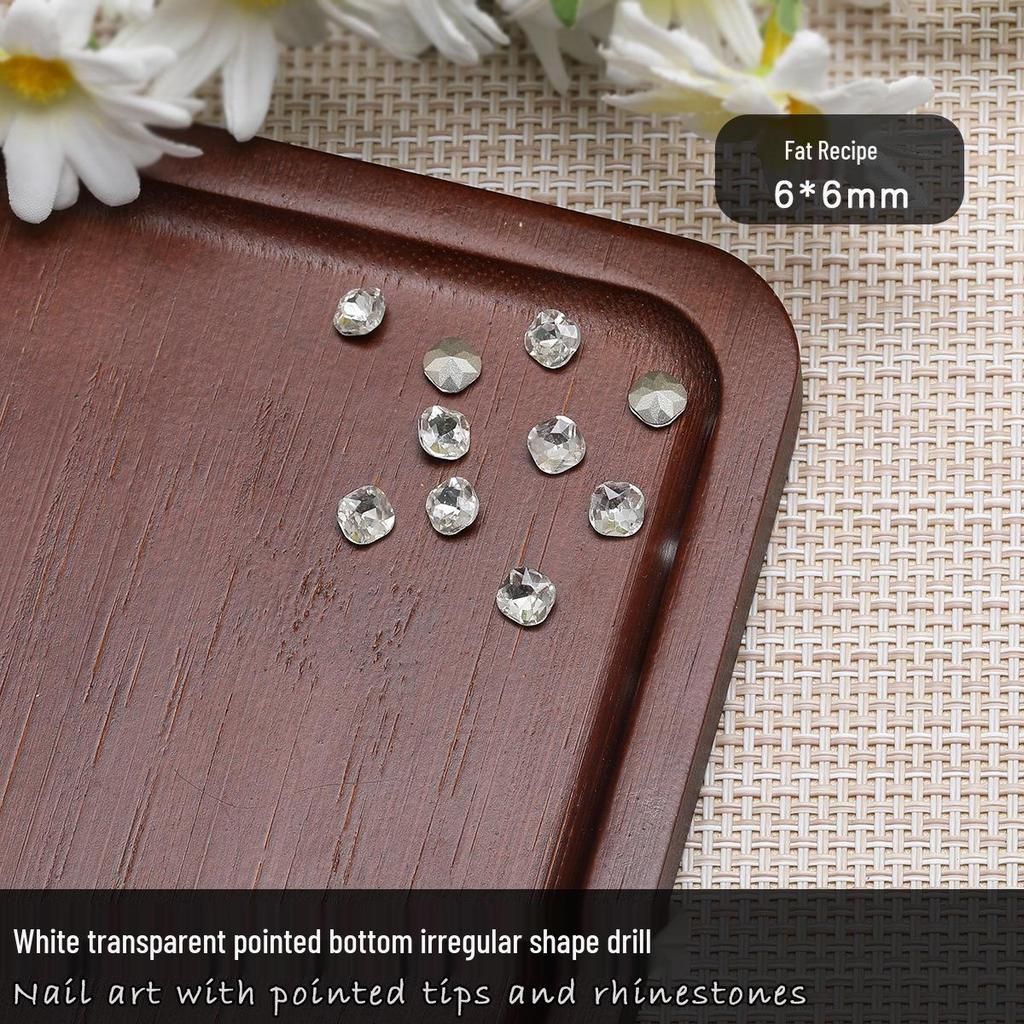 Nail Art Rhinestones: Transparent Pointed Hearts, Axe Heads, Square Rock Candy - Super Shiny Press-on Decorations