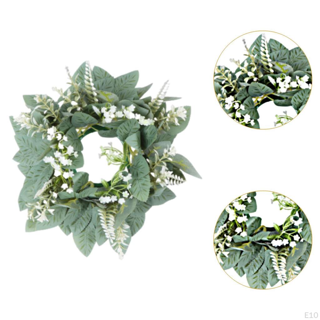 Christmas Candle Rings Wreath Inner Diameter 4" for Wedding Holiday Birthday Style A