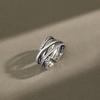 Beixi Retro S925 Sterling Silver Zircon Multi-layer Adjustable Women's Ring