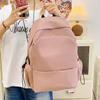 Junior high school backpack large capacity solid color backpack male simple versatile high school college student schoolbag female