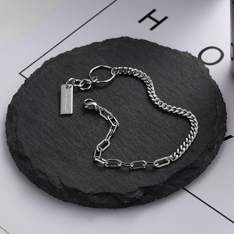 ANENJERY Splicing Chain Bracelet for Women Geometric Bracelet Party Fine Jewelry