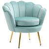 Blue Velvet Vintage Design Armchair, Bedroom Armchair with High Backrest 76x67x74cm, Green