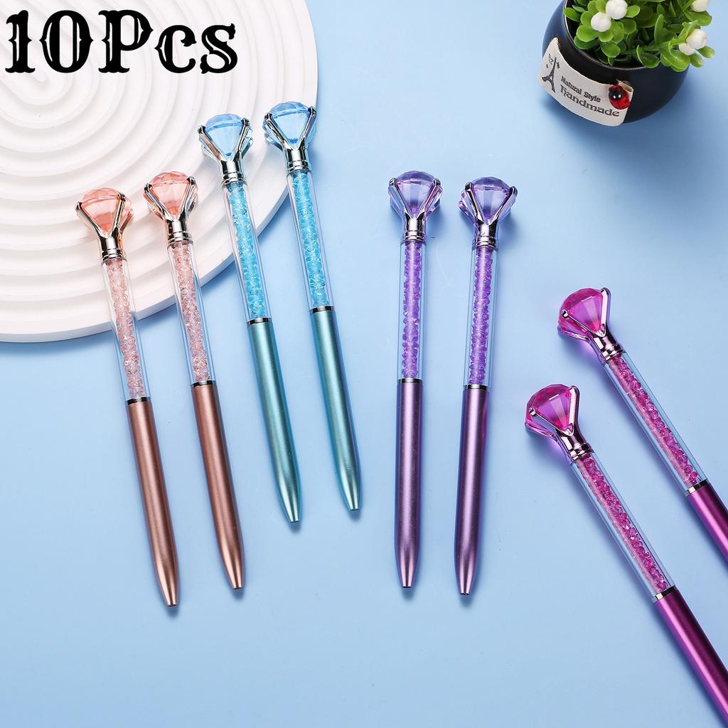 1 Pc Metallic Large Diamond Pen Fluent Writing Suitable for Office Work, Brushing Questions, Signing Writing, Diaries, Notes, Student Classroom Priz