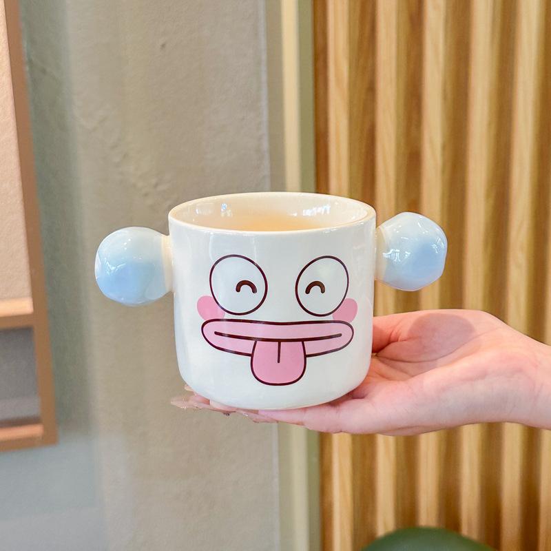 Birthday gifts for boys and girls, cute and cute clown ceramic mug with lid, girlfriend's souvenir gift box.