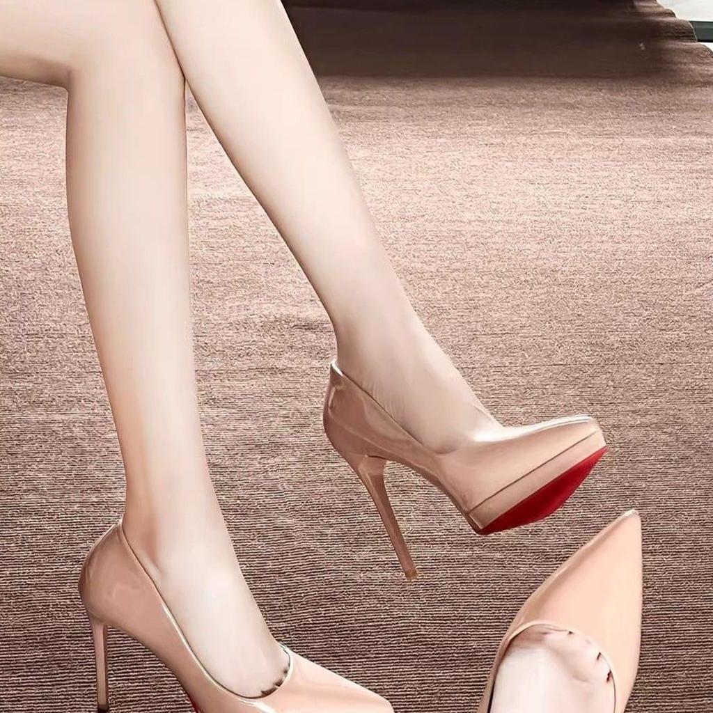 Modny design szpilki lakierki pantofle buty profesjonalne uczucie czerwona podeszwa bardzo cienki obcas osobowość szpiczaste