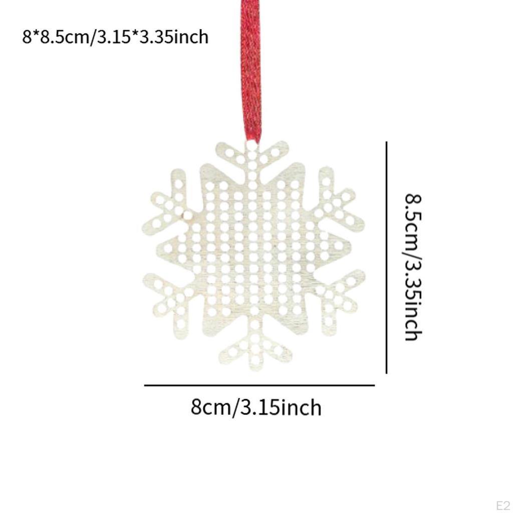3Pcs Wooden Cross Stitch Kits Christmas Tree Hanging Decorations DIY Pedants Sets with 12