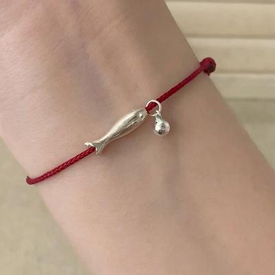 New Chinese Good Luck Koi Woven Red Rope Bracelet Women'S Simple Niche Light Luxury Elegant Fashion Versatile Bracelet Jewelry