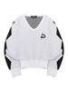20TH HOLE Argyle Pattern Sleeved Semi-Crop Knit Women [White]