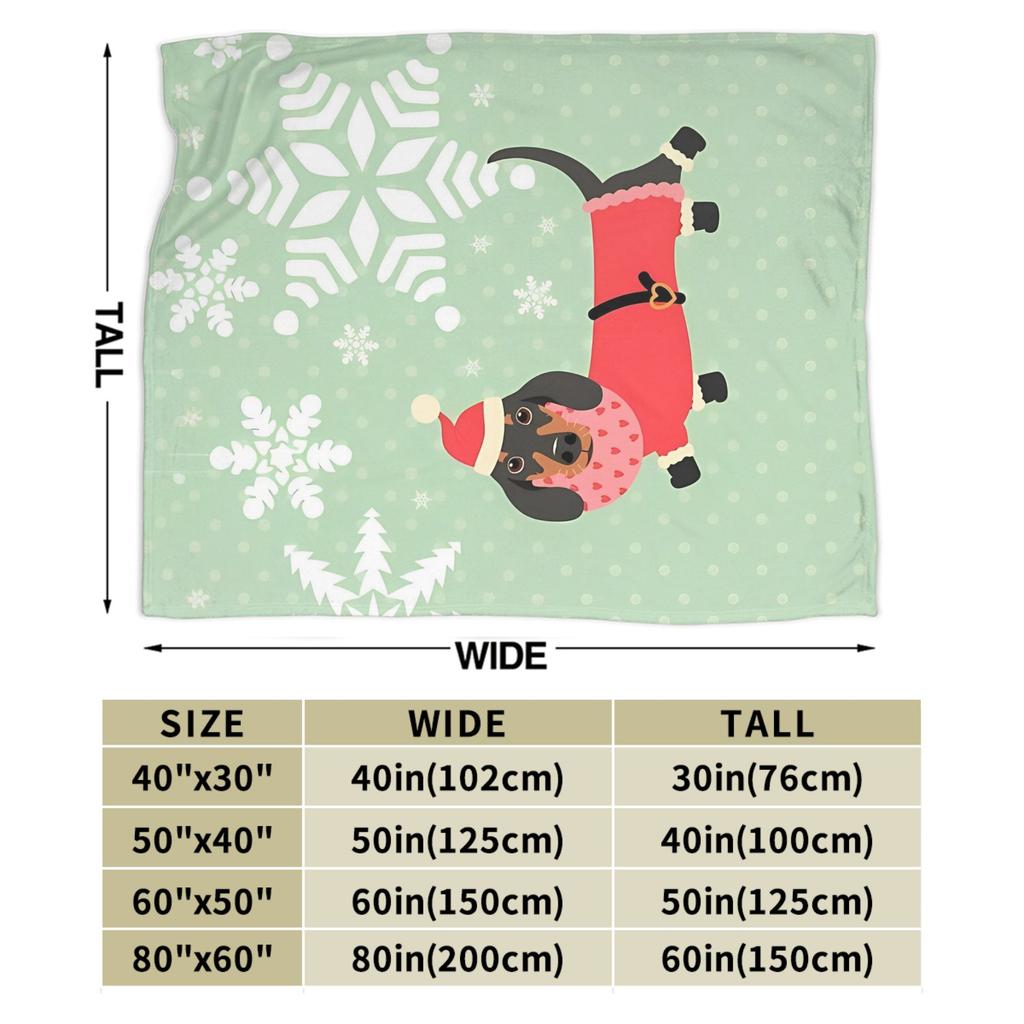 Dachshund Sausage Dog Christmas Santa Claus Blankets Fleece Decoration Ultra-Soft Throw Blanket for Bedding Couch Bedding Throws
