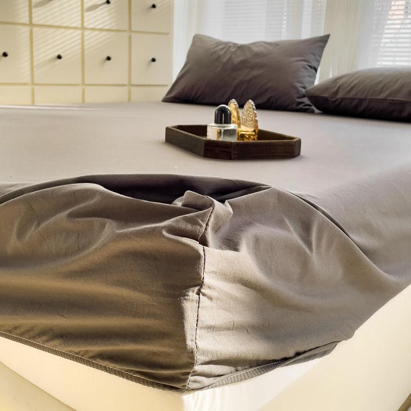 Japanese Style Washed Cotton Striped Bed Sheet Three Piece Set, Full Coverage, Non Slip Single Piece, Simmons Mattress, Dust