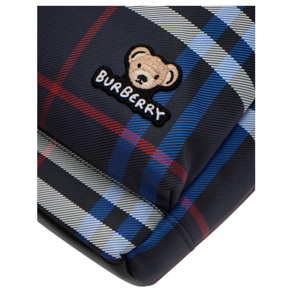 Burberry Thomas Bear Check Design Zipper Closure Nylon Backpack Kids Backpack Blue 81084431