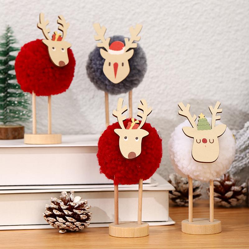 Christmas Decoration Creative Ornaments Elk Old Man Desktop Plush Fawn Decoration Christmas Decoration Scene Layout