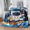 1pc Astronaut Printing Lightweight Flannel Blanket, Comfortable and Warm Blanket, for Camping Sofa Bed and Couch Office, Suitable for Gift Bl