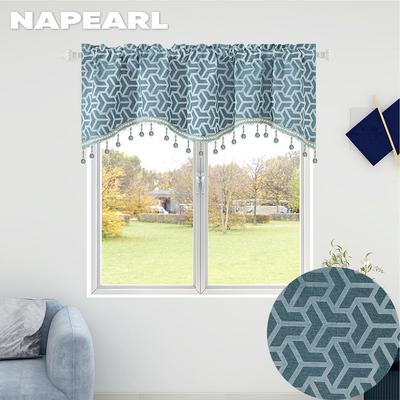 1PC Modes daudzpusīgs ģeometrisks raksts pušķis dekoratīvs apdrukas viļņu aizkari Galvas viesistabas mazs logs viesistabai mazs logs