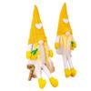 Skurrile gelbe gestrickte Zitronen-Gnom-Figur, ideal für Sommer-Mottopartys und die Heimdekoration