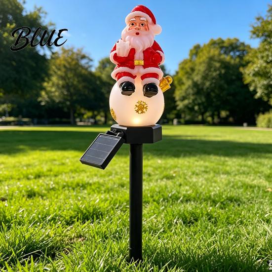 Outdoor Seasonal Atmosphere Lights Christmas Solar Stake Lights Santa Snowman Tree Figurine Lawn Powered Yard Gifts Waterproof Warm LED for