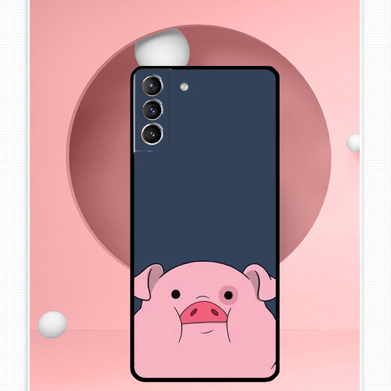 Cartoon Pig Case For Samsung Galaxy S24 Ultra S20 S21 S22 S23 S25 Ultra S9 S10 Plus S25 FE Cover Funda