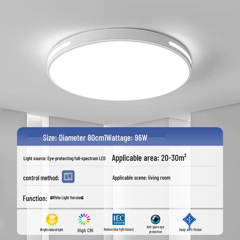 LED Ceiling Light: Ultra-Thin, Modern Round Lighting for Living Room, Bedroom, Dining, and Study Rooms