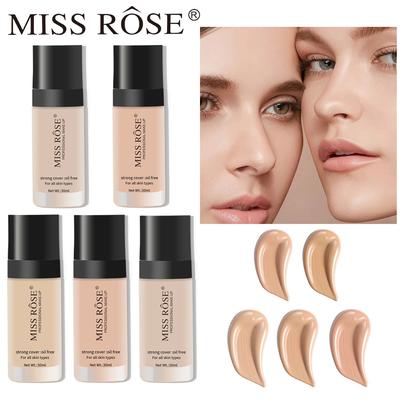 MISS ROSE 30ml/pc Exquisite Girl Concealer Foundation Long Lasting Foundations & Concealers Natural Translucent Glass Bottle Encapsulated Foundation