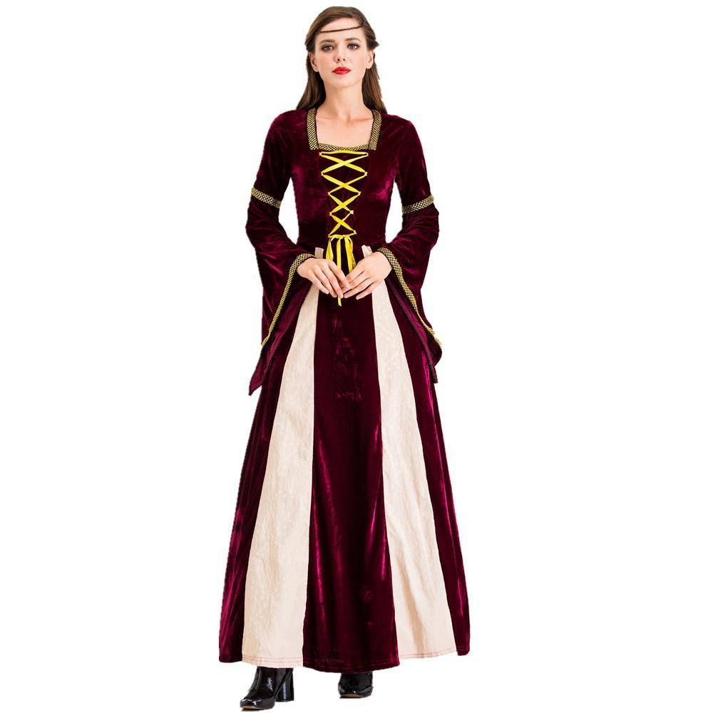 Halloween Greek Muse Court Princess Queen Costume, Retro Dress Drama Stage Play Costume