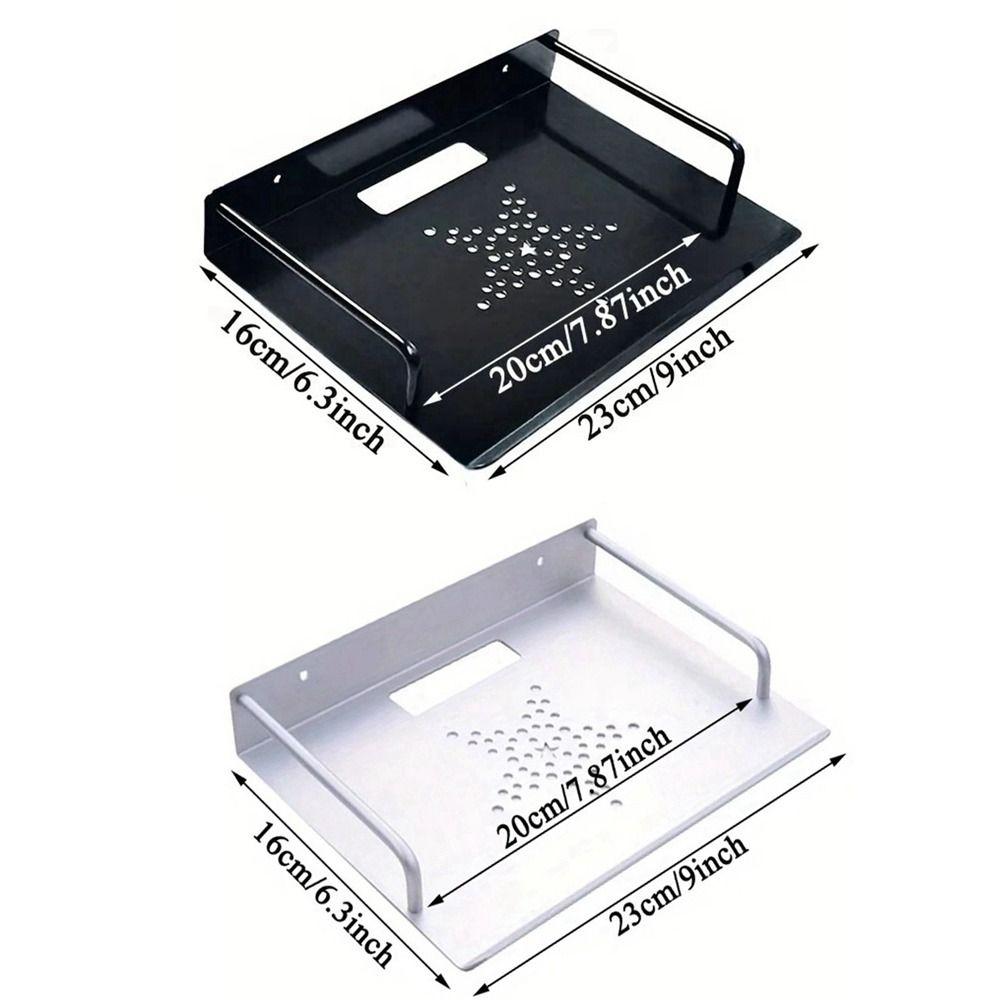Black/Silver TV Set Top Box Support Rack Single-Layer Storage Shelf Bracket Router Stand  Mini Pc