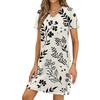 Women's Casual V-neck Short Sleeve Split Hem Floral Print Dress
