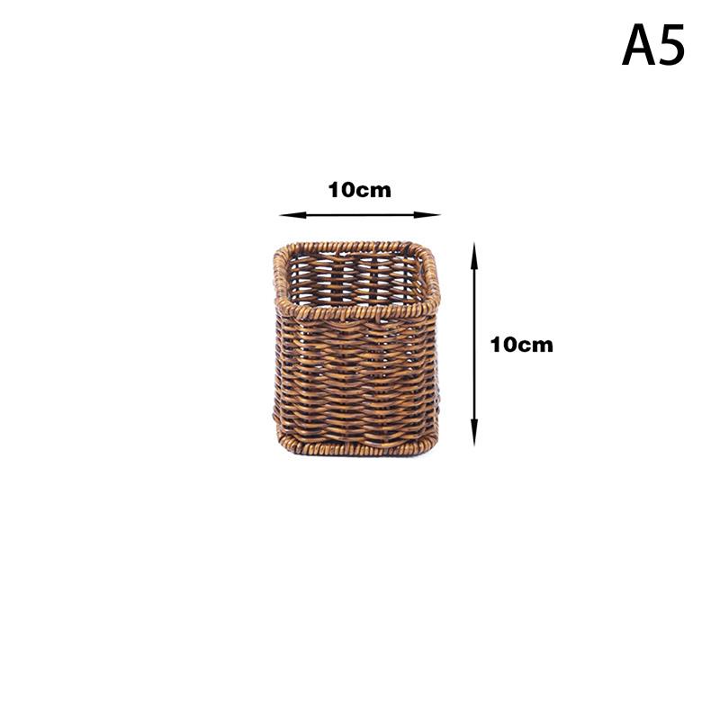 Плетеная корзина для ножей и вилок для отеля и ресторана, коробка для хранения палочек для еды, корзина для баночек со специями, кухонная полка для хранения