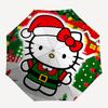 1pc Hello Kitty Christmas Elf Costume Umbrella - Automatic Open/Closed, Portable Folding Design, 8-Rib Iron Frame, Outdoor Umbrella, Festive Gift for