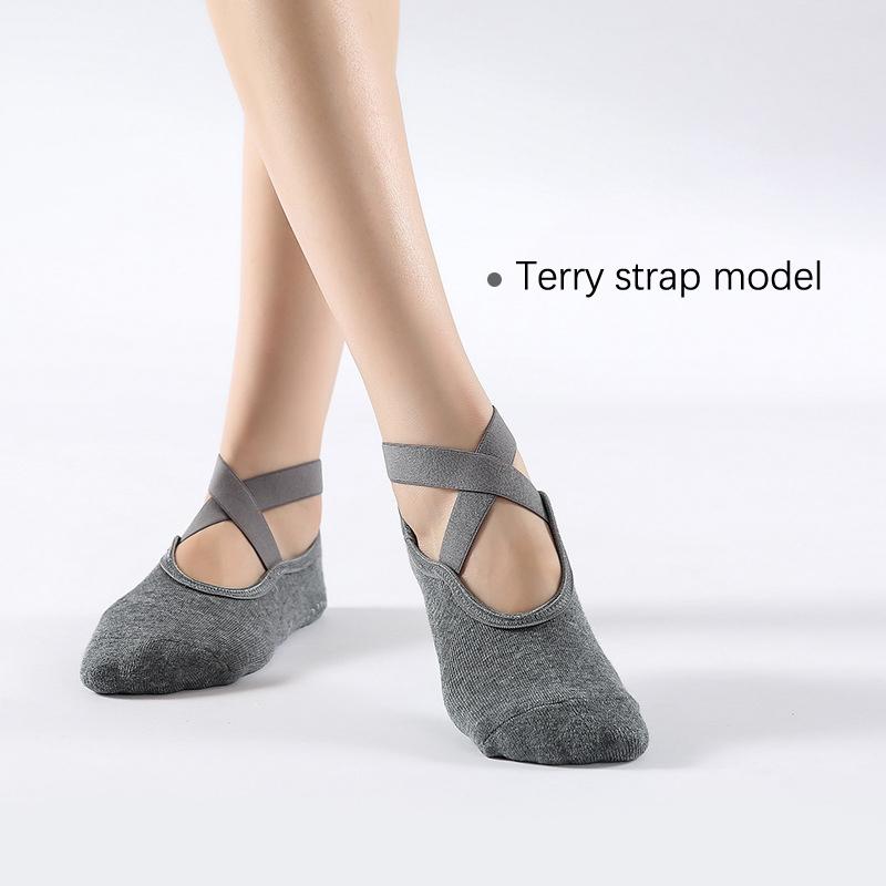 Yoga Sports Professional Yoga Socks Cotton Dispensing Adhesive Non Slip Breathable Yoga Socks темно-серого