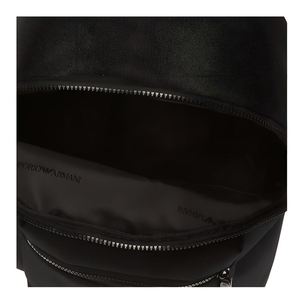 Emporio Armani White Logo Fabric Backpack Men Backpacks Black Y4O236-YMO5V-81073