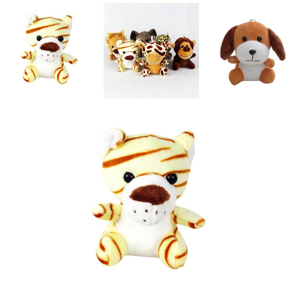 Wholesale Forest Animal Claw Machine Dolls Four Inch Tiger And Lion Plush Toys, Keychain Decorations And Accessories Plush, Pp Cotton, Customizable)