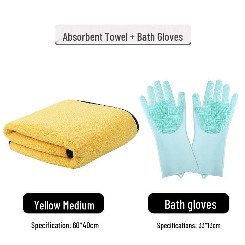 Thickened Quick-Dry Pet Towel - Non-Stick, Super Absorbent for Dogs & Cats Bathing