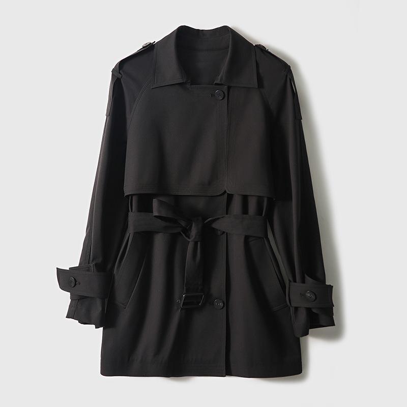 

Легкая текстура трехмерный профиль короткий тренч тонкое пальто хаки весна и осень женская осень женская одежда XL