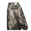 FlowStreet Y2K American New Pattern Embroidery Baggy Jeans High Street Vintage Hip Hop Fashion Casual Joker Couple Wide-leg Pants