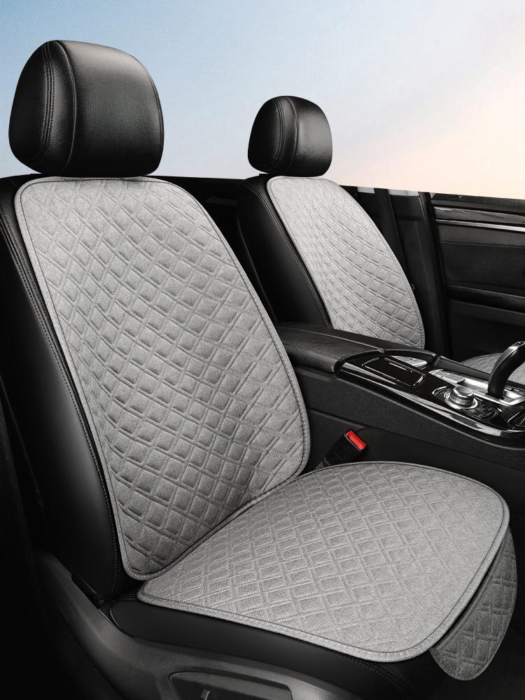 Car Seat Cushion, Dirt Resistant Linen Seat Cover, Small Three Pieces, Driver'S Seat, Single Seat, Small Waist