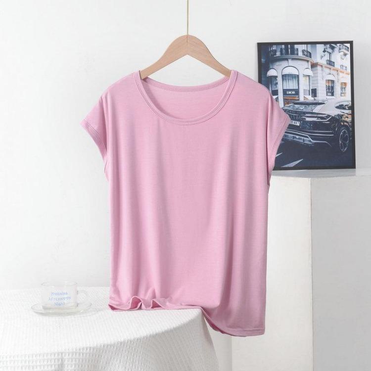 

Oversized Summer T Shirt Loose Fit Crewneck Short Sleeve Minimalist Solid Color Breathable Top XL