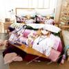 Sword Art Online Bettwäsche-Set 3D Anime-Druck Polyester Bettbezug Kissenbezüge Queen King für Kinder Geschenk Anime Bettbezug-Sets