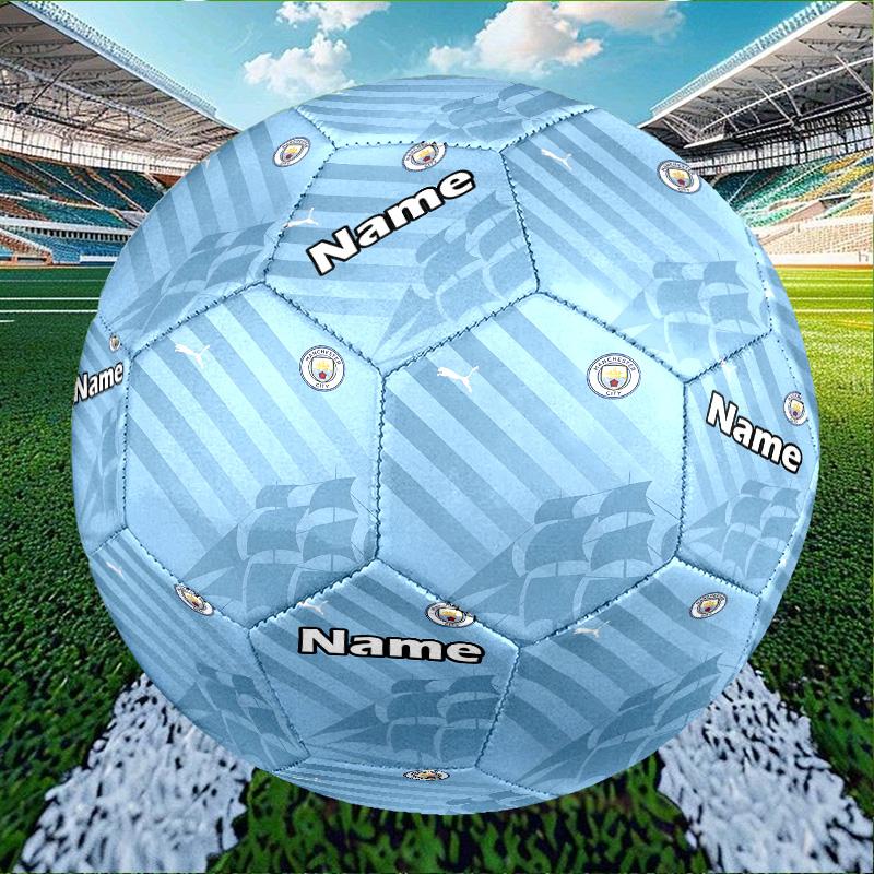 Individueller Name Personalisierter Manchester City FC-A Druck Größe 5 Fußball Training & Spiel Fußball, für Team, Kicken, Geschenk für Fußball-Enthusiasten