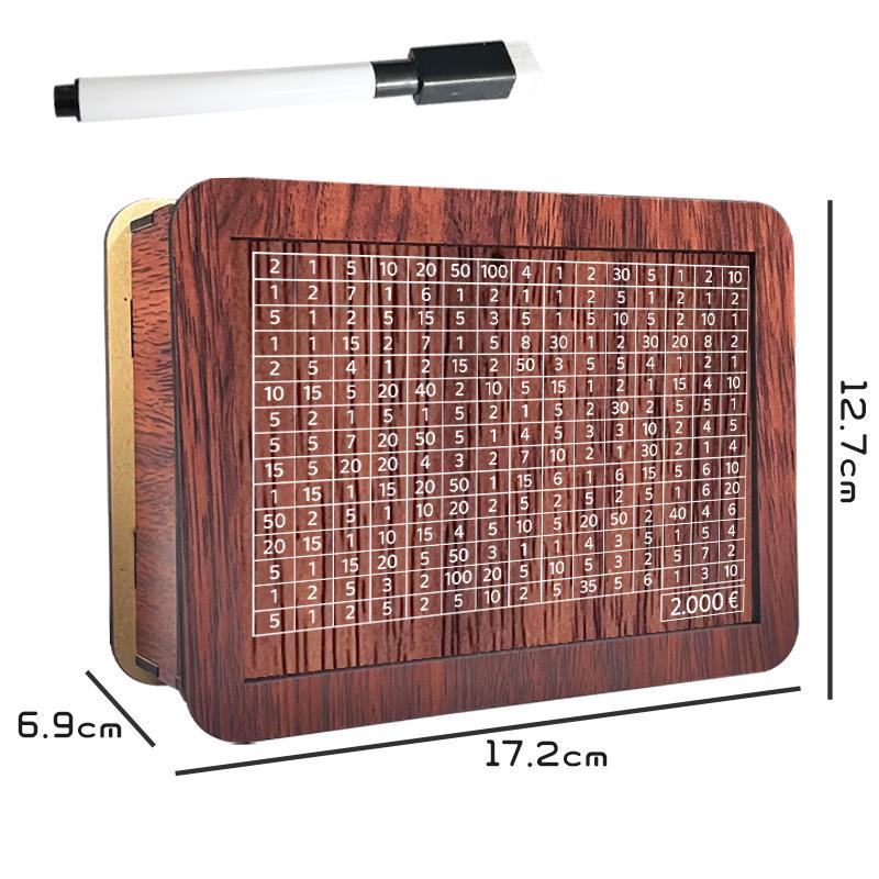 Wooden Money Saving Box Money Storage Bank With Saving Money Goals Counter Reusable Handmade Piggy Bank Coin Tray Storage Case