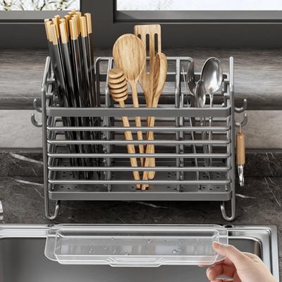 With Hooks Chopstick Organizer Rust Proof Cutlery Storage Shelf Fork