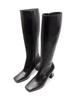 Nontheless Side Zipper Knee-High Boots / Black