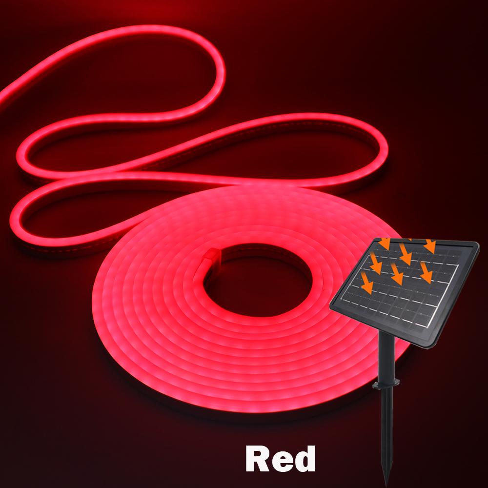 DC24V Solar LED Neon Strip Light Waterproof Warm White Blue Red Pink 6x12mm 2835 120LEDs/m Flexible Neon Rope Light Garden Decor