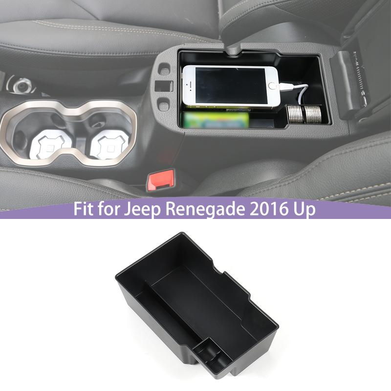 Armrest Box Storage Box Organiser Container For Jeep Renegade 2016 Up Car Interior Acessories