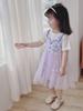 2023 Summer Girls' Cute Cotton Princess Dress with Mesh Cake Skirt