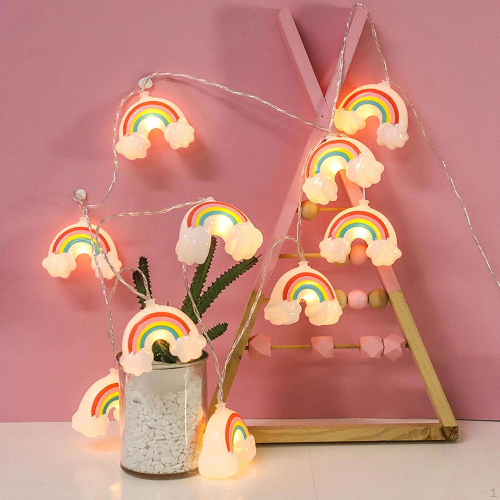 

Rainbow Lighting String Hanging Light Easy to Use, Garden Decor, 10 LEDs Length 2M Home Decor Party
