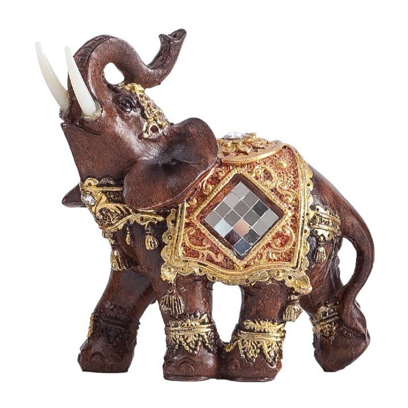 Traditional Chinese Feng Shui Lucky Elephant Statue Resin Animal Sculpture Elephant Figurine Ornament Home Decoration
