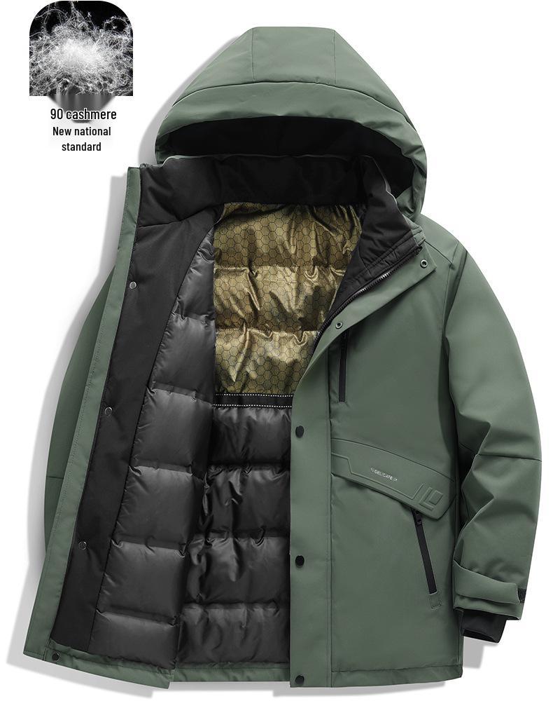 Herren Winterjacke in Übergröße, 90% weiße Entendaune, High-End, Dick, Warm, Oberbekleidung M-8XL