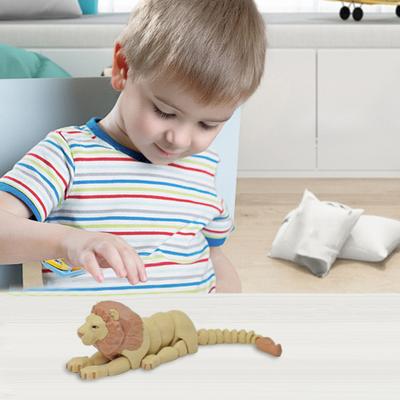 1/2Pcs 3D Printed Lion Figurine Movable Joints Male Female Lion Figure Articulated Animal Model Fidget Toy Home Office Bookshelf Decoration Ornament