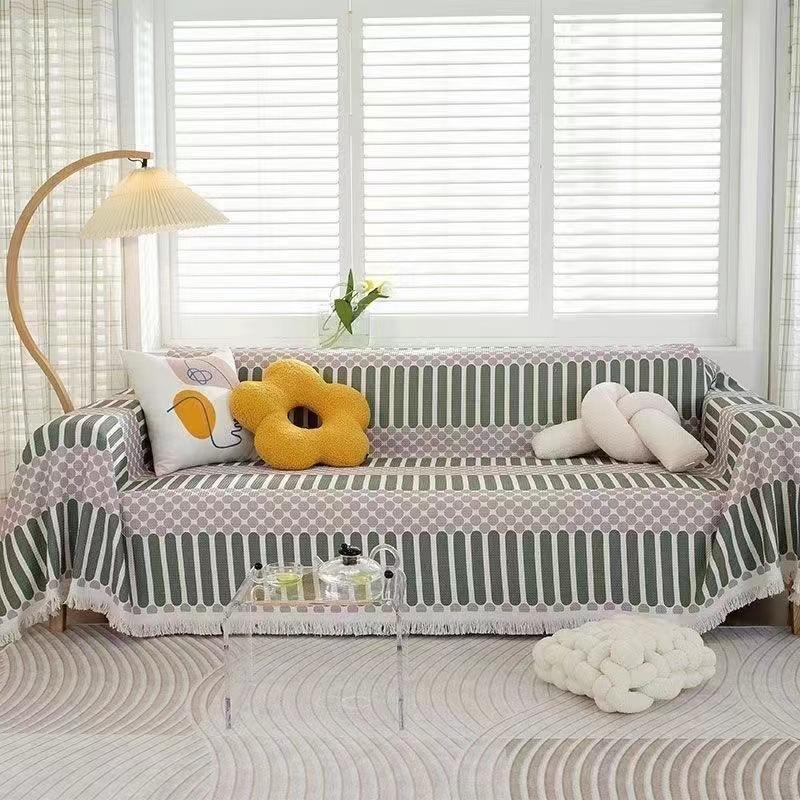 Universal-Sofadecke im nordischen Stil, rutschfester Bezug, Stoff, vollständig bezogen, Teilebezug, Sofakissen, Sand, Vier Jahreszeiten, universell, maschinenwaschbar