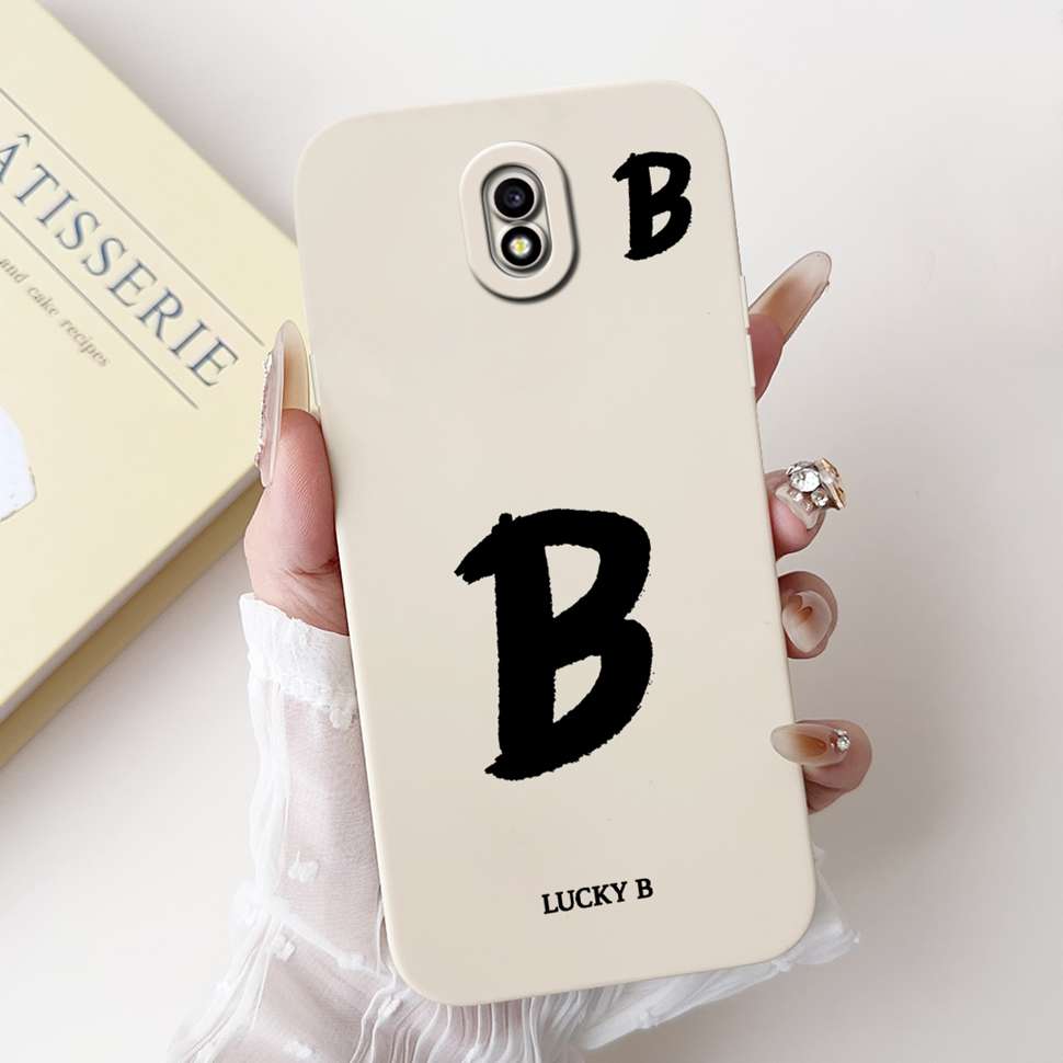 For Samsung Galaxy J3 2017 SM-J330FN Case Cute Lucky Letter A-Z Print Soft Silicone Cover For Samsung J3 J5 J7 2017 Phone Casing